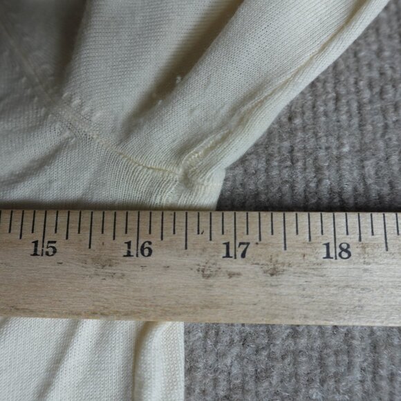 Theory Womens Sweater Medium Beige Solid V Cardigan 100% Wool Preen - Picture 3 of 9